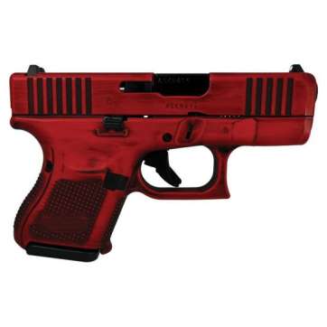 Glock G26 Gen 5 Custom Distressed Red Subcompact 9mm 3.43″ 10rds, Red