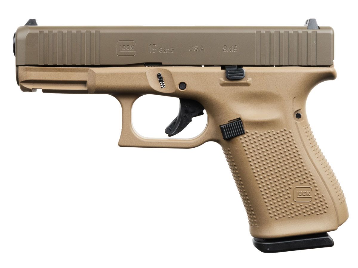 Glock 19 Gen 5 FS 9mm Pistol Patriot Brown/DDE - ACG-57022 | Buy Glock 19 Gen 5 FS 9mm Pistol Patriot Brown/DDE - ACG-57022