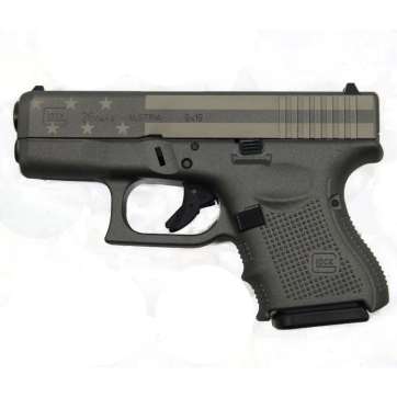 Glock 26 Gen4 9mm Pistol, Grey American Flag Cerakote – PG2650201GRYFLG